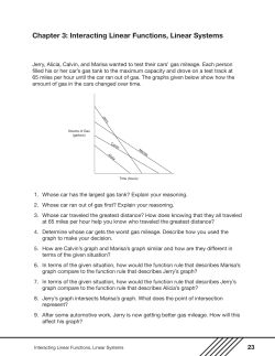 Chapter 3: Interacting Linear Functions, Linear Systems