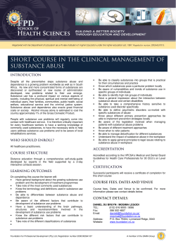 short course in the clinical management of substance abuse