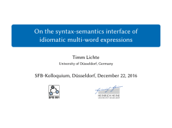 On the syntax-semantics interface of idiomatic multi