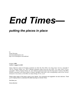 End-Times--putting the pieces in place