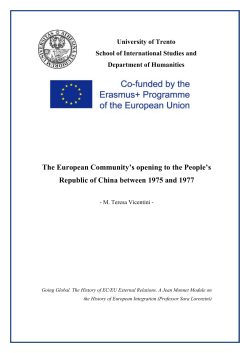 The European Community`s opening to the People`s Republic of