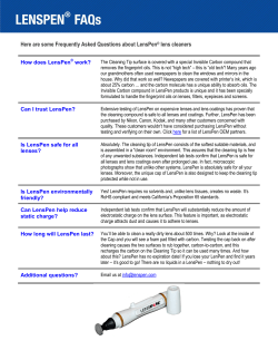 Lenspen FAQ