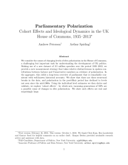Parliamentary Polarization Cohort Effects and Ideological