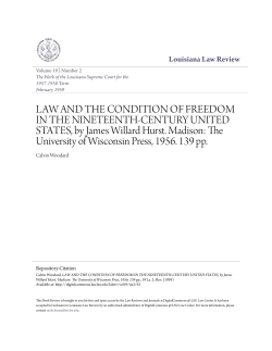LAW AND THE CONDITION OF FREEDOM IN THE NINETEENTH