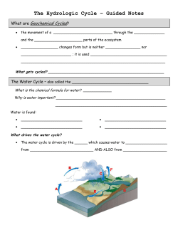 The Hydrologic Cycle &ndash; Guided Notes