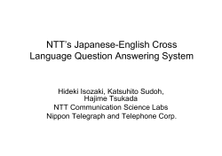 NTT`s Japanese-English Cross Language Question