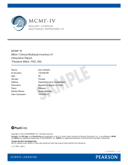 MCMI-IV Interpretive Report - Female