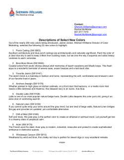 Descriptions of Select New Colors