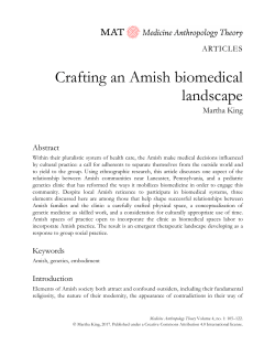 Crafting an Amish biomedical landscape