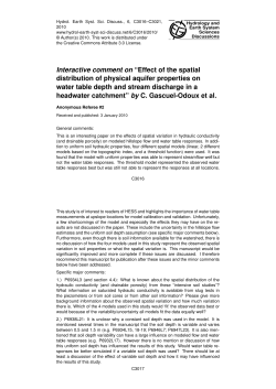 Interactive comment on &ldquo;Effect of the spatial distribution of physical