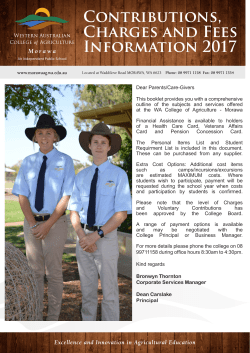 Contributions and Charges 2017 - WA College of Agriculture