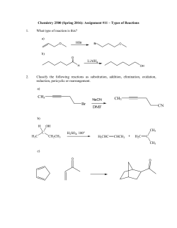 Assignment #11 - Reaction Types