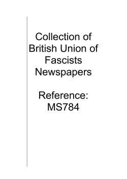 Collection of British Union of Fascists Newspapers