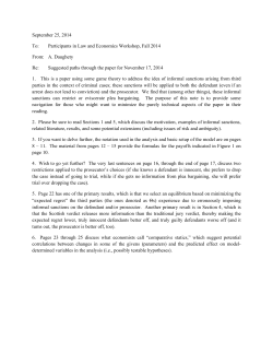 Informal Sanctions on Prosecutors and Defendants and the
