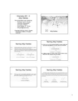 Chemistry 201 - University of Miami