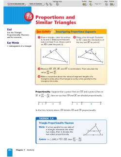 7.5 Proportions and Similar Triangles