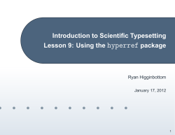 Introduction to Scientific Typesetting Lesson 9: Using the hyperref