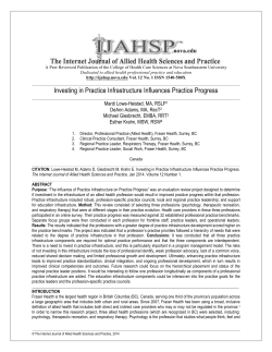 Investing in Practice Infrastructure Influences Practice