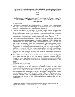 Individual NGO submission to the Office of the High Commissioner