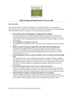 Energy saving ideas