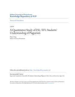 A Quantitative Study of ESL/EFL Students` Understanding of