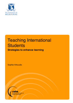 Teaching International Students - Melbourne CSHE