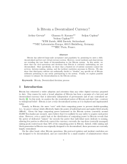Is Bitcoin a Decentralized Currency?