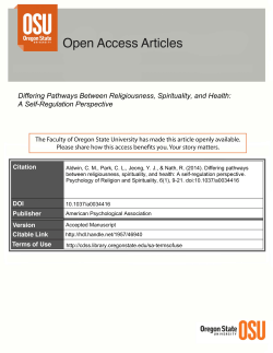 Differing Pathways Between Religiousness, Spirituality, and Health