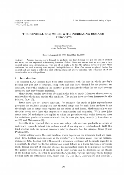 THE GENERAL EOQ MODEL WITH INCREASING DEMAND AND