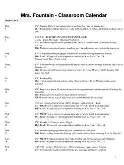 Mrs. Fountain - Classroom Calendar