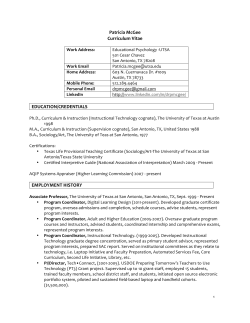 Patricia McGee Curriculum Vitae EDUCATION/CREDENTIALS
