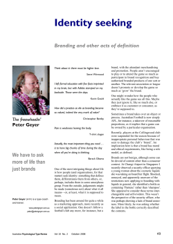 Identity seeking: Branding and other acts of definition