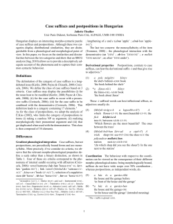 Case suffixes and postpositions in Hungarian