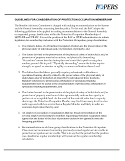 BAC Guidelines for Protection Occupation Membership