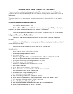 AP Language Summer Reading: The Scarlet Letter Study Questions