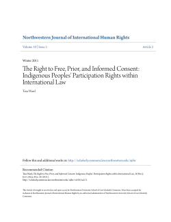 The Right to Free, Prior, and Informed Consent