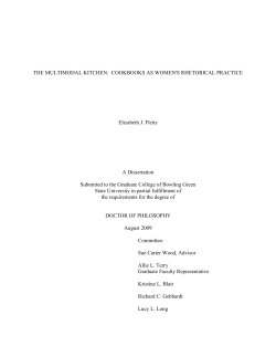 The Multimodal Kitchen: Cookbooks as Women`s Rhetorical Practice