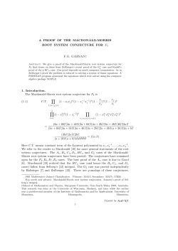 A PROOF OF THE MACDONALD-MORRIS ROOT - q
