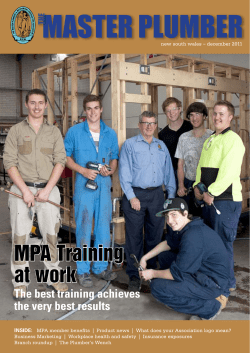 MPA Training at work - Master Plumbers Association of NSW