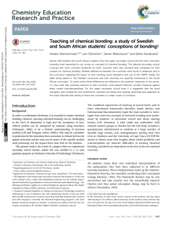 Teaching of chemical bonding: a study of Swedish