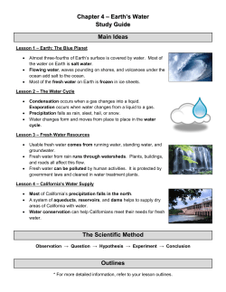 Chapter 4 – Earth`s Water Study Guide Main Ideas The