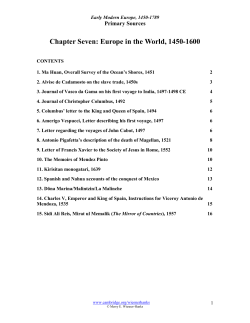 Chapter Six: Economics and technology, 1450–1600