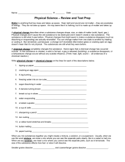 Physical Science &ndash; Review and Test Prep