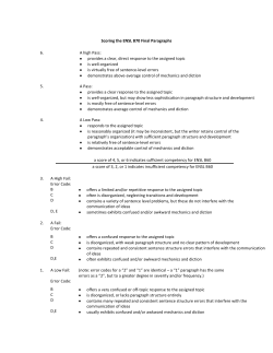 Scoring the ENSL B3 Final Paragraphs