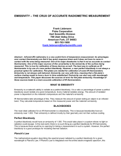 emissivity &ndash; the crux of accurate radiometric measurement