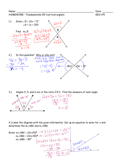 HOMEWORK &ndash; Fundamentals #2 (vertical angles) GEO CP1