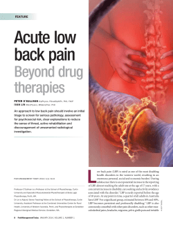 Acute low back pain - Pain-Ed