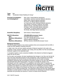 DOE INCITE 2017 Fact Sheet