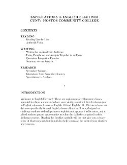 ElectivesBookletForWeb - Hostos Social Network