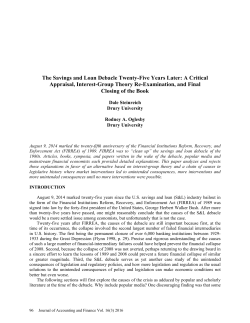 The Savings and Loan Debacle Twenty